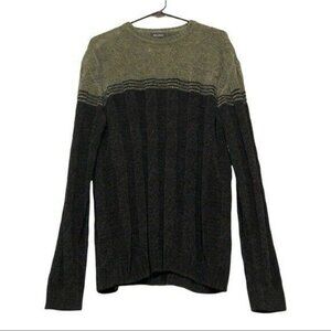 Vintage Axcess Men Crew Sweater Size XL Pullover Gray Black Two Tone Long Sleeve